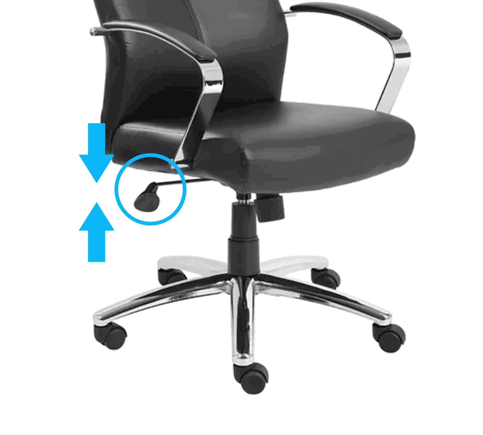 Medium Back Office Executive Chair with Height Adjustable Chrome Base -