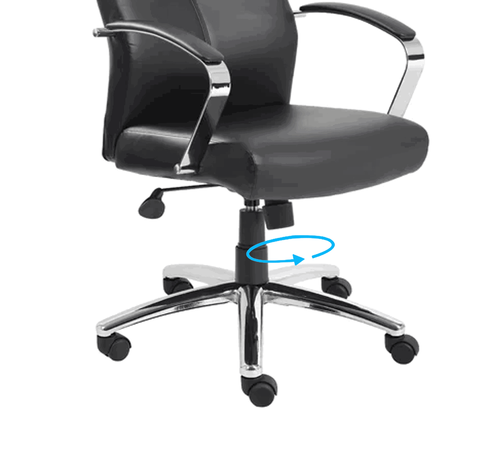 Medium Back Office Executive Chair with Height Adjustable Chrome Base -