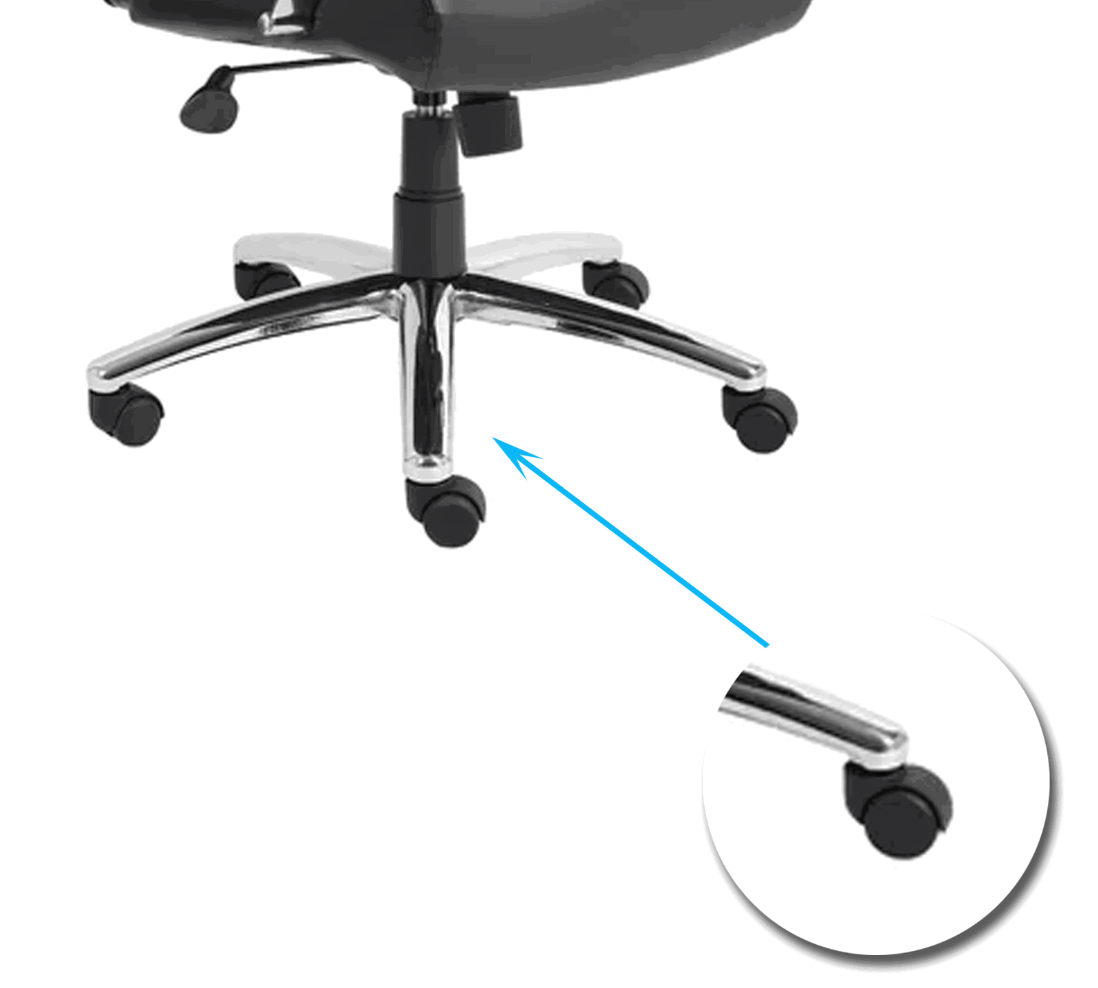 Medium Back Office Executive Chair with Height Adjustable Chrome Base -