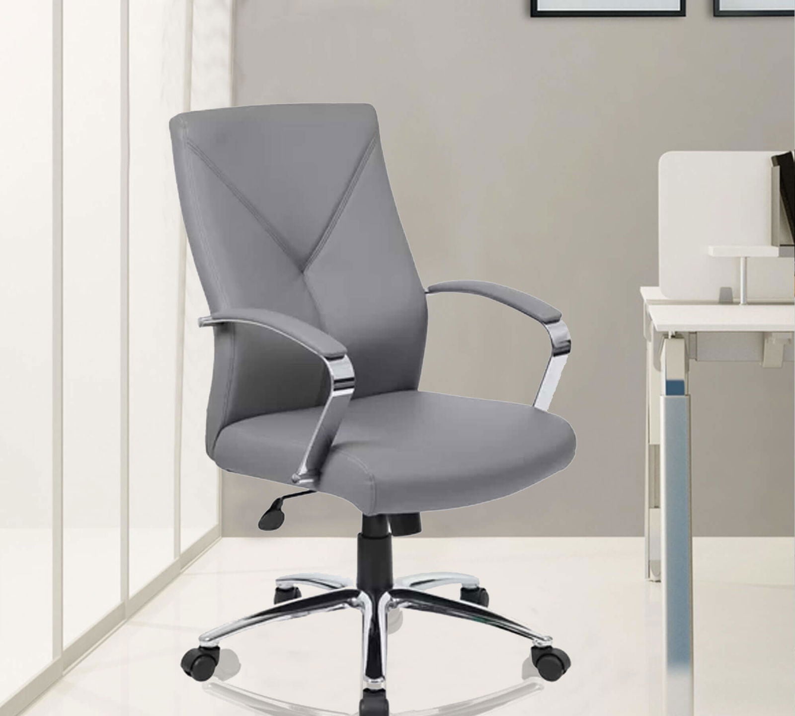 Medium Back Office Executive Chair with Height Adjustable Chrome Base -