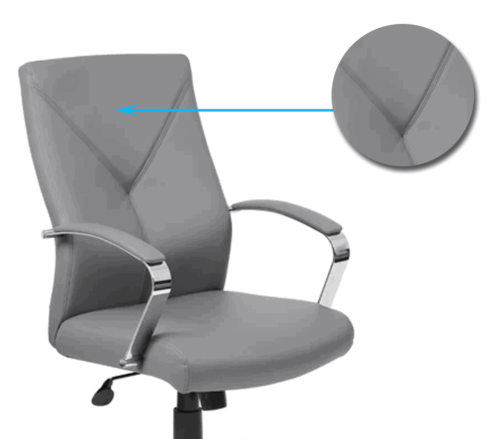 Medium Back Office Executive Chair with Height Adjustable Chrome Base -