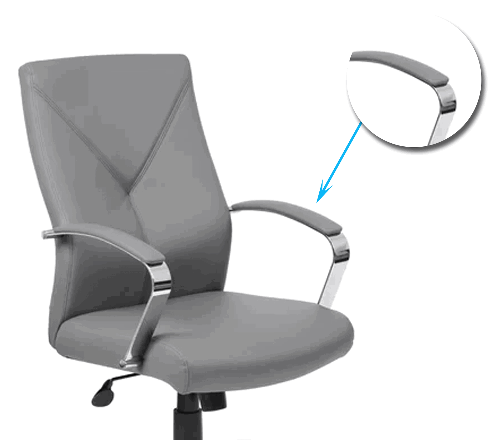 Medium Back Office Executive Chair with Height Adjustable Chrome Base -