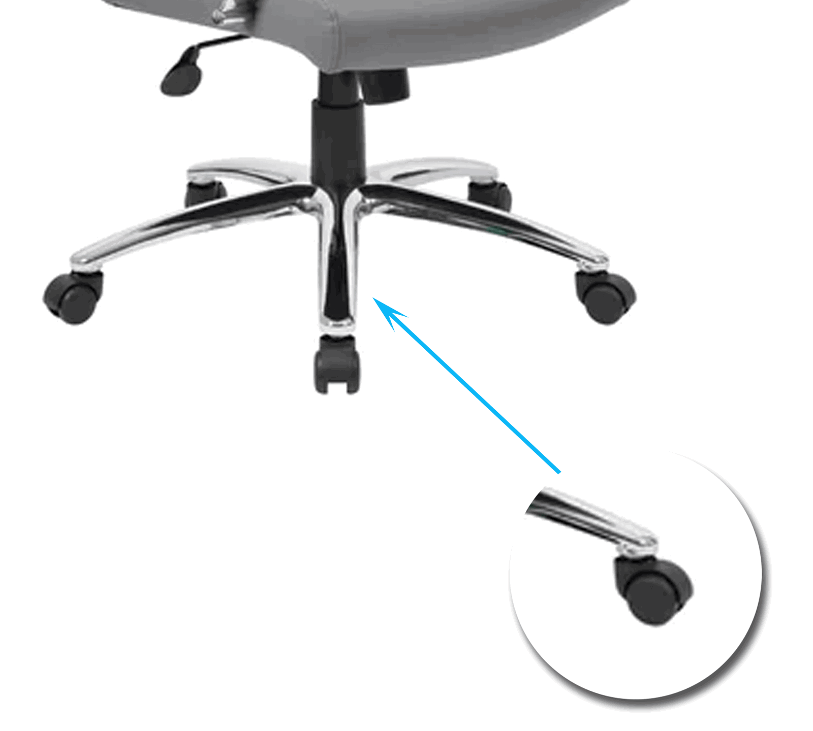 Medium Back Office Executive Chair with Height Adjustable Chrome Base -