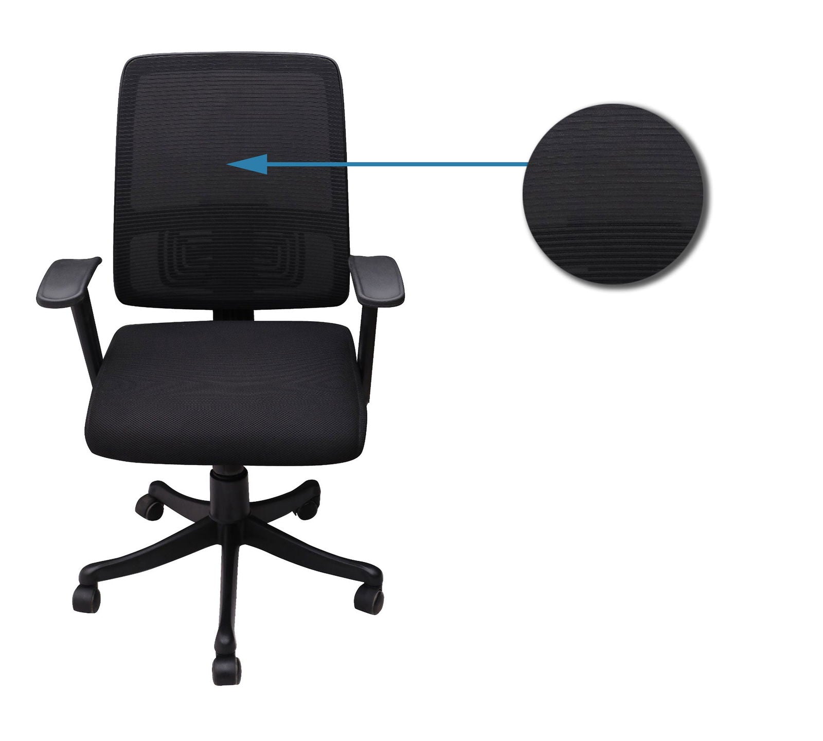 Medium Back Office Executive Chair with Height Adjustable Nylon Base -