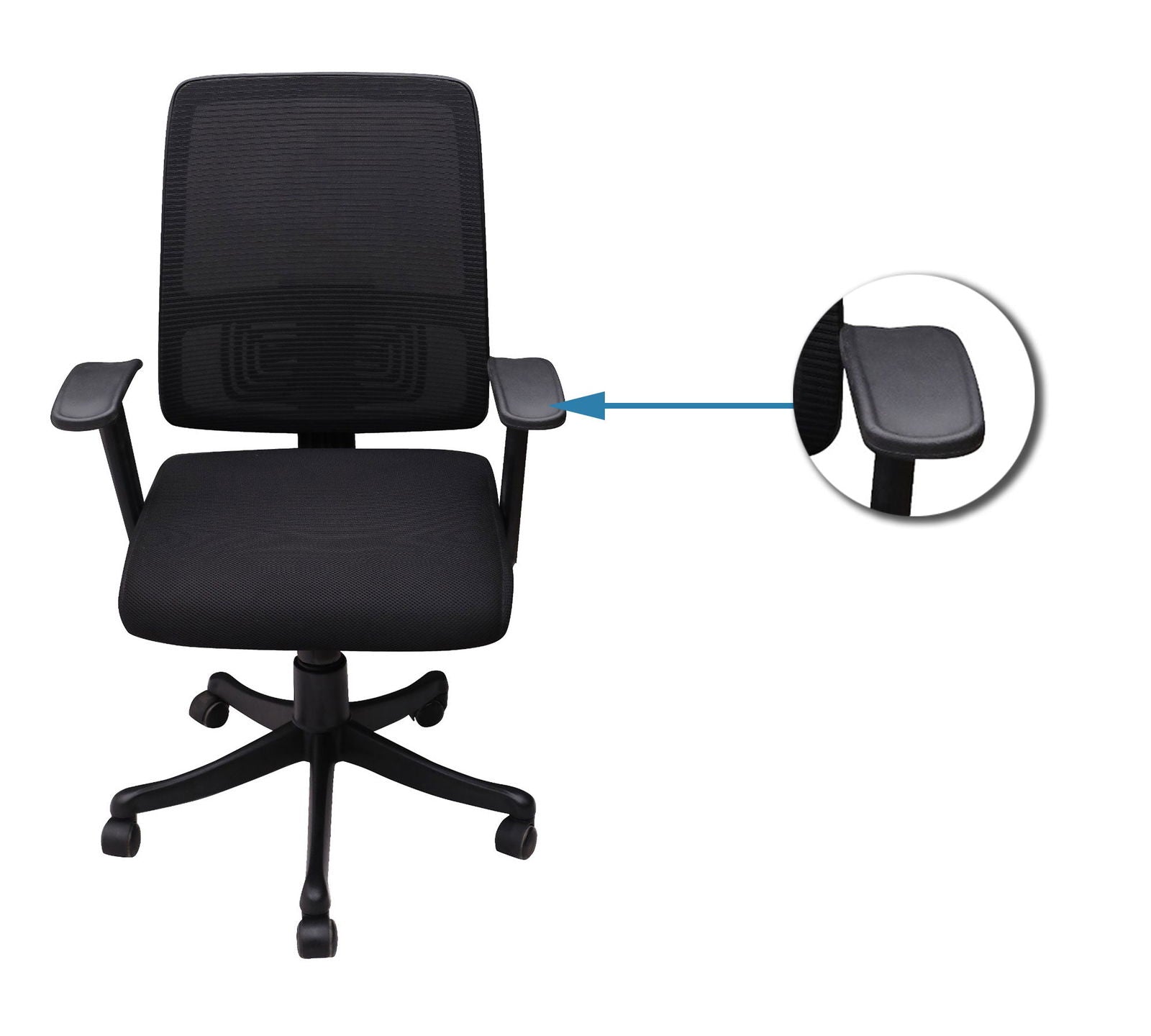 Medium Back Office Executive Chair with Height Adjustable Nylon Base -