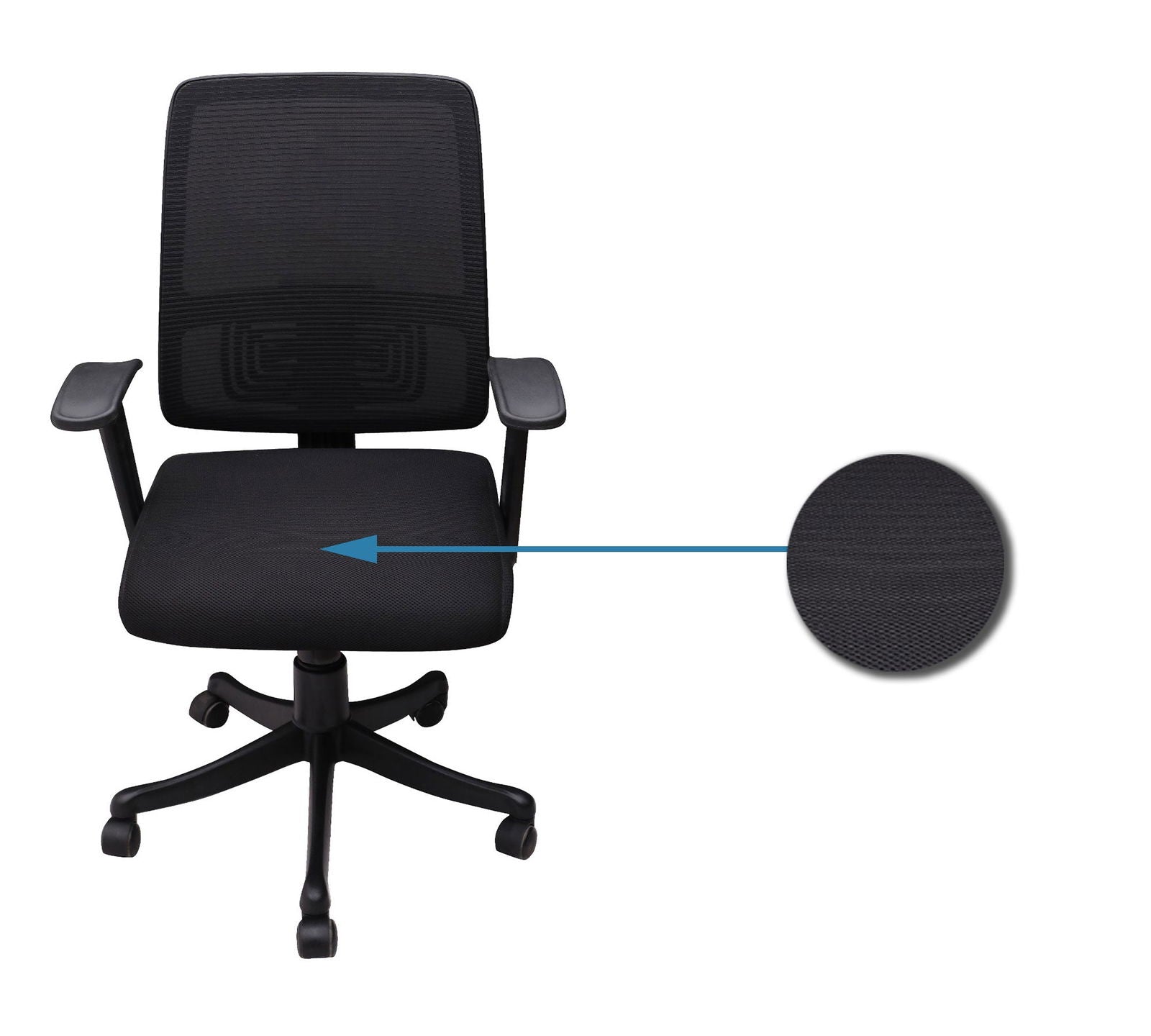 Medium Back Office Executive Chair with Height Adjustable Nylon Base -
