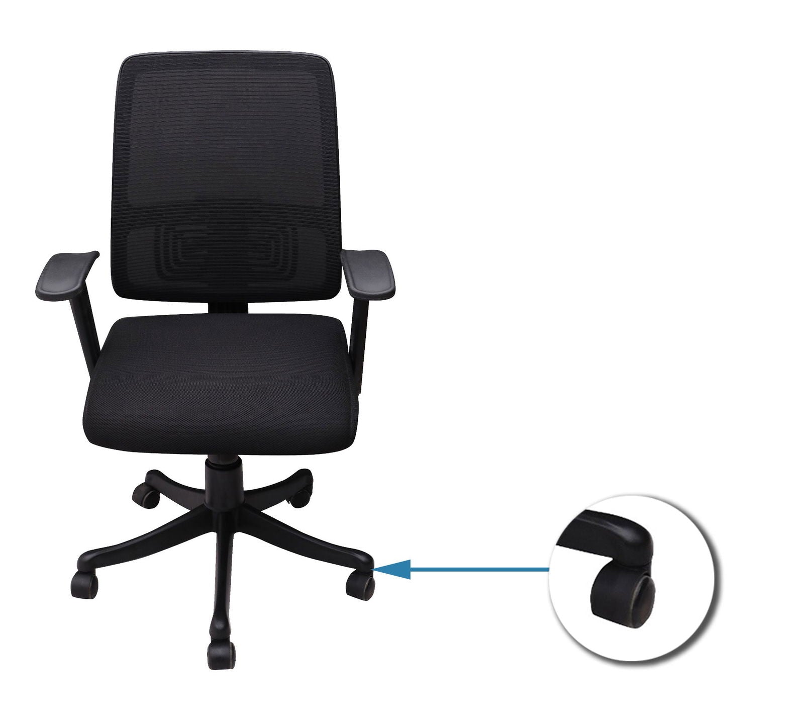 Medium Back Office Executive Chair with Height Adjustable Nylon Base -
