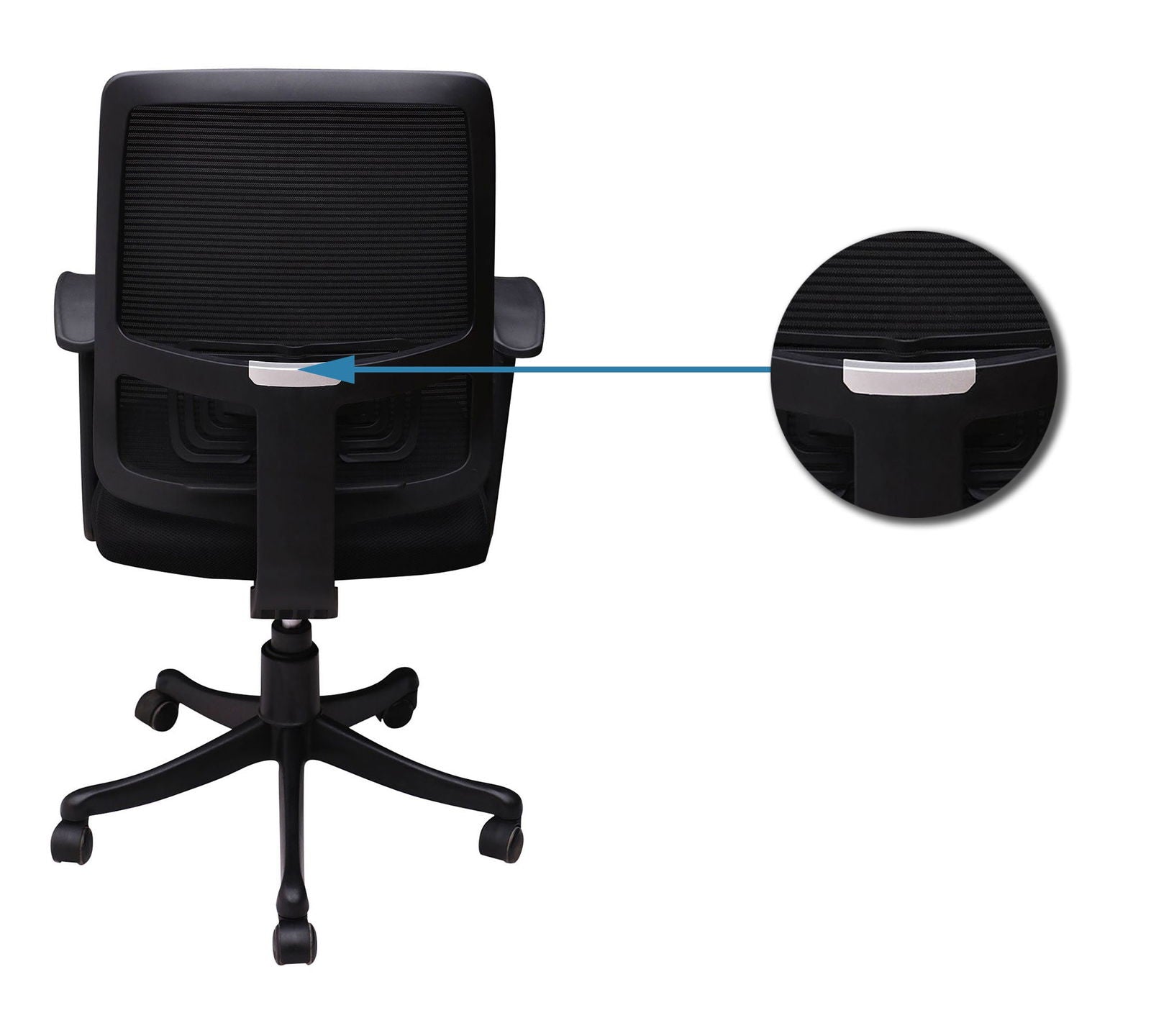 Medium Back Office Executive Chair with Height Adjustable Nylon Base -