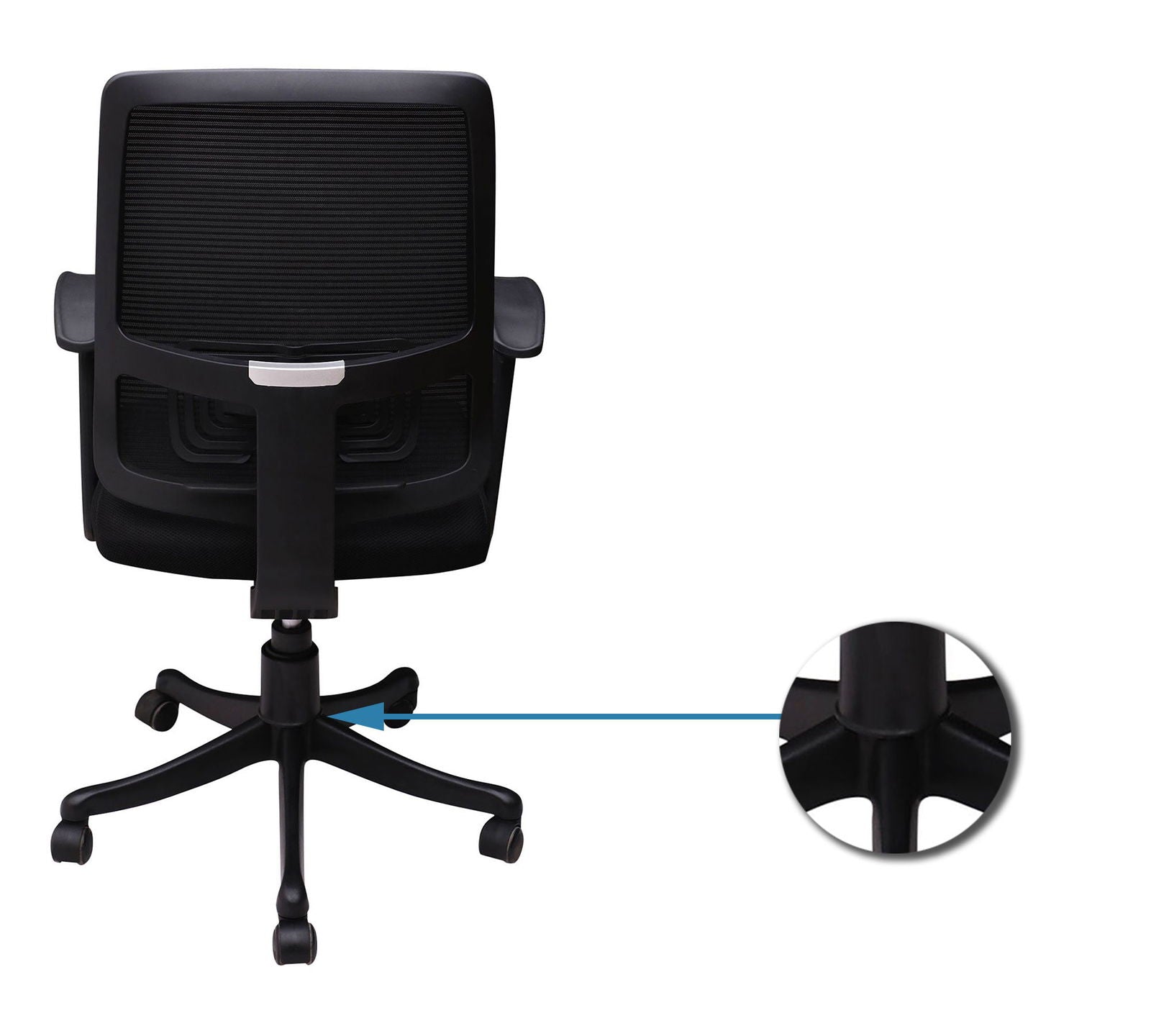 Medium Back Office Executive Chair with Height Adjustable Nylon Base -