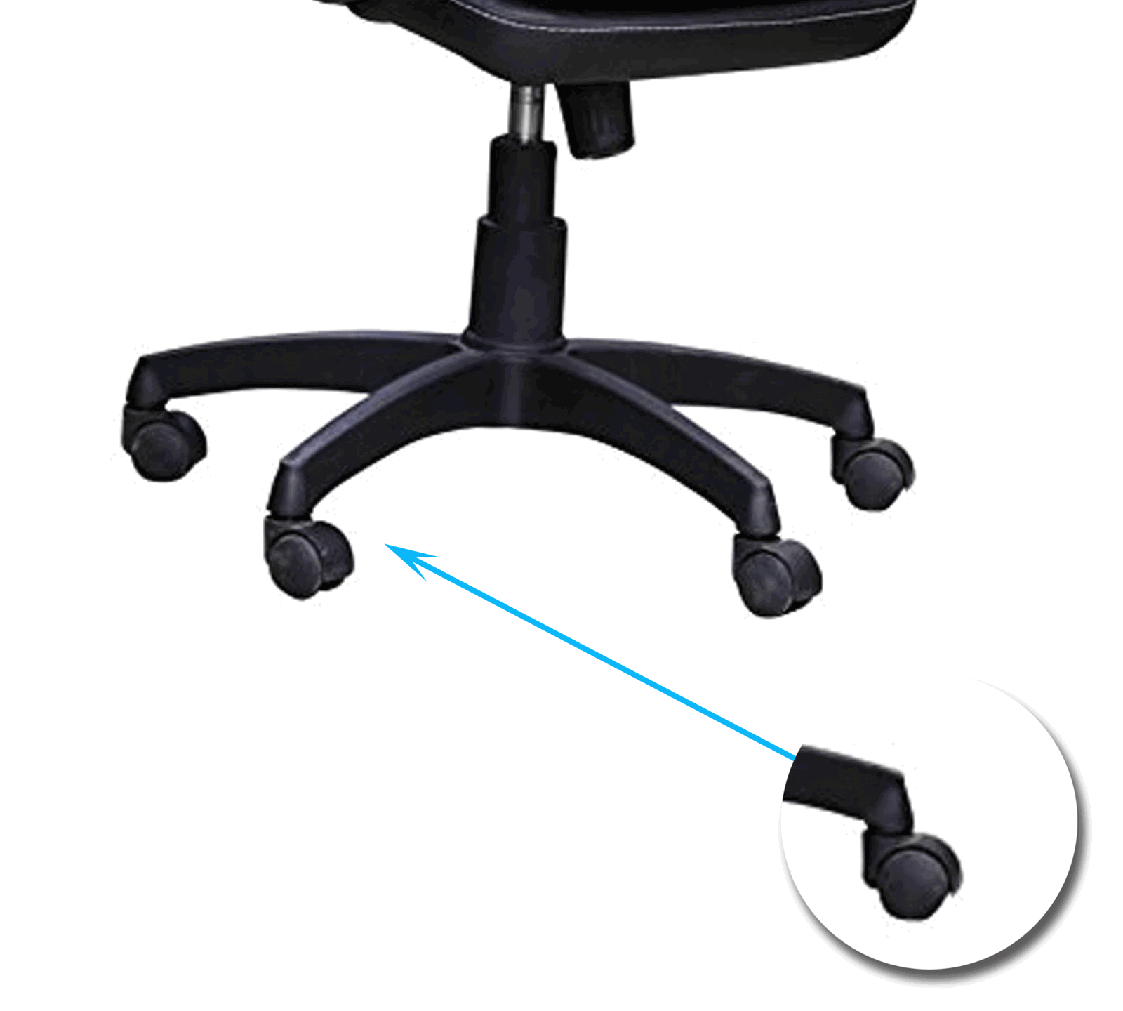 Medium Back Office Executive Chair with Nylon Wheels Base -