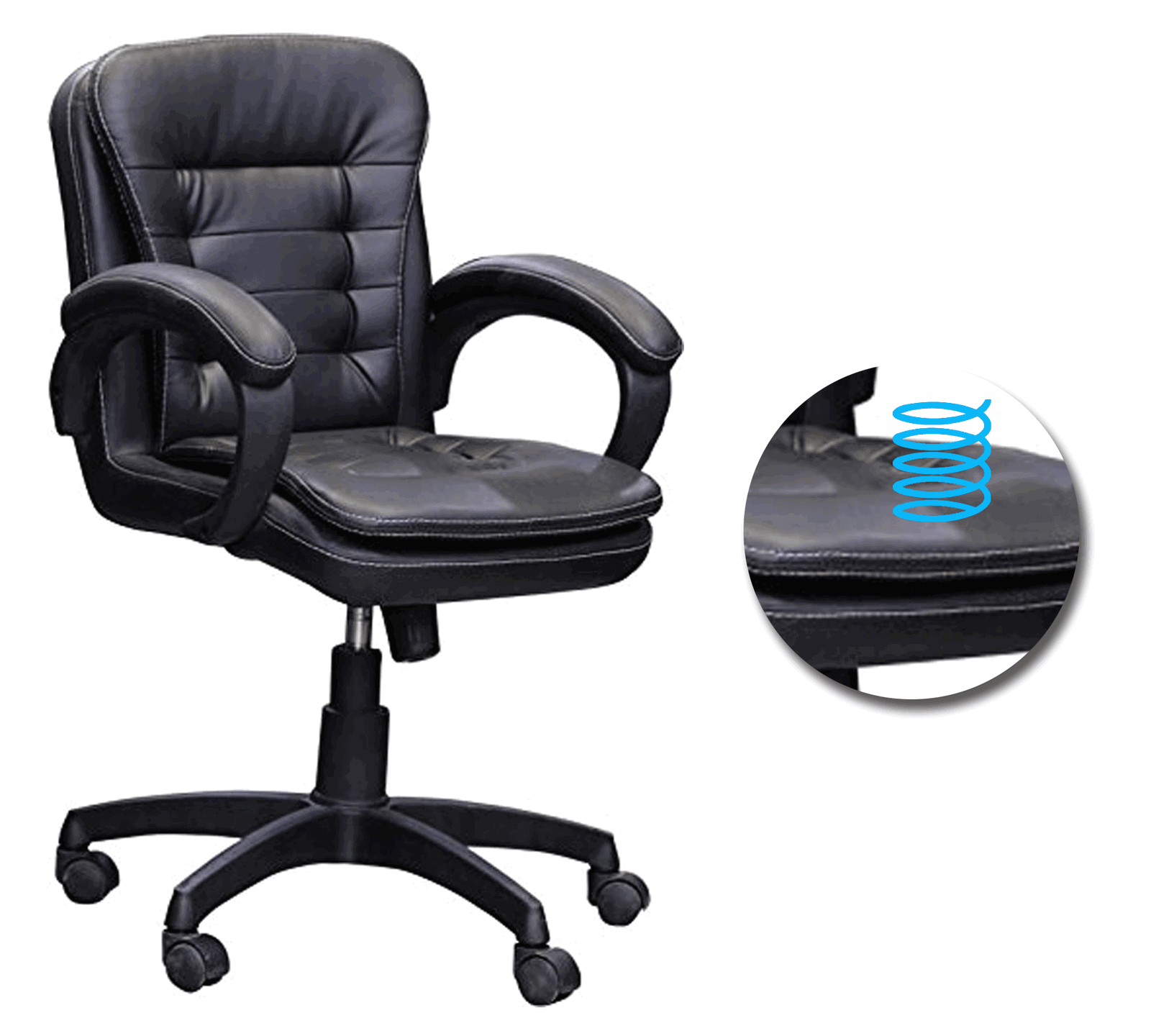 Medium Back Office Executive Chair with Nylon Wheels Base -