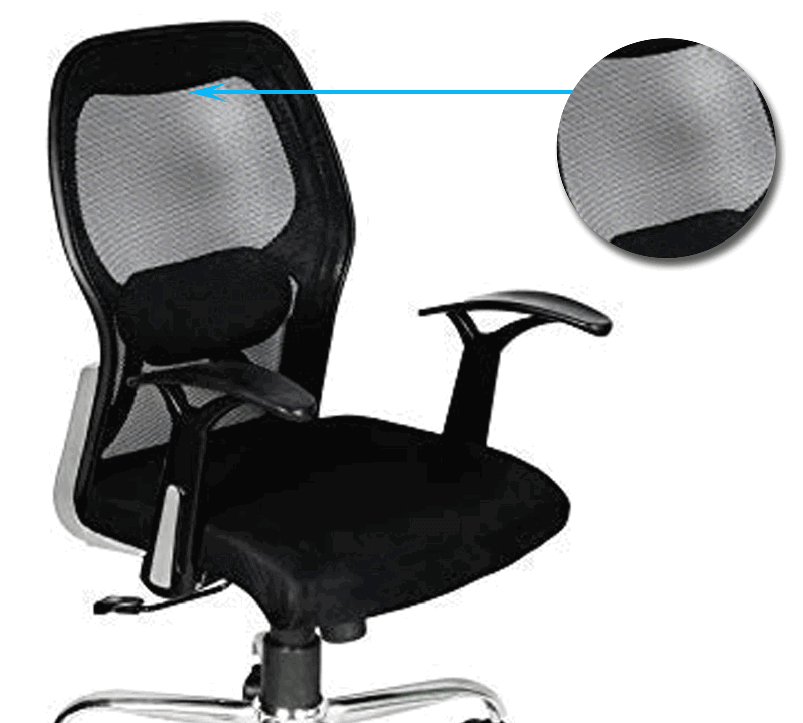 Medium Back Office Executive Mesh Chair with Chrome Base -