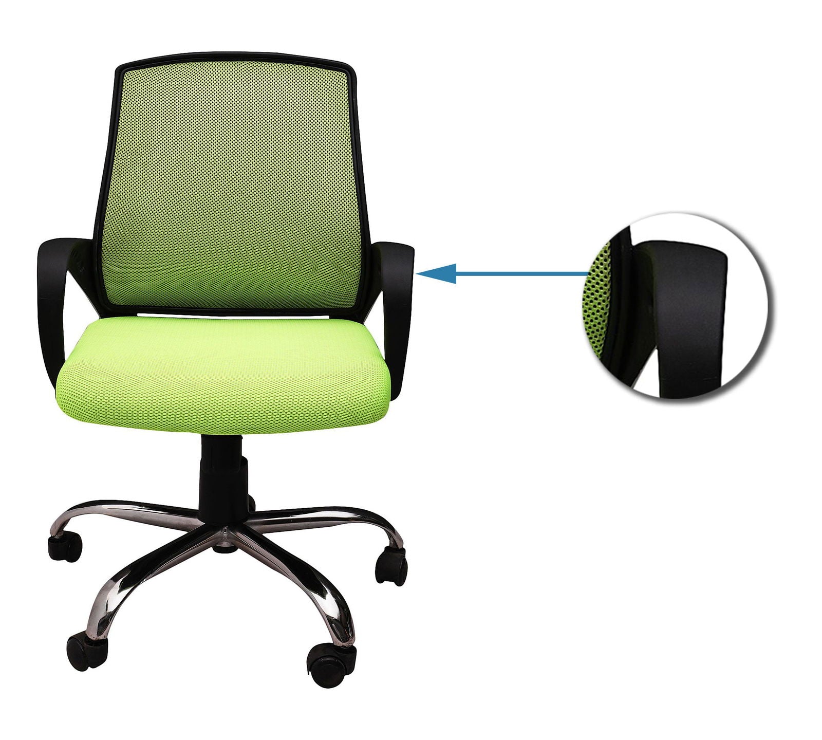 Medium Back Office Executive Mesh Chair with Height Adjustable Chrome Base -