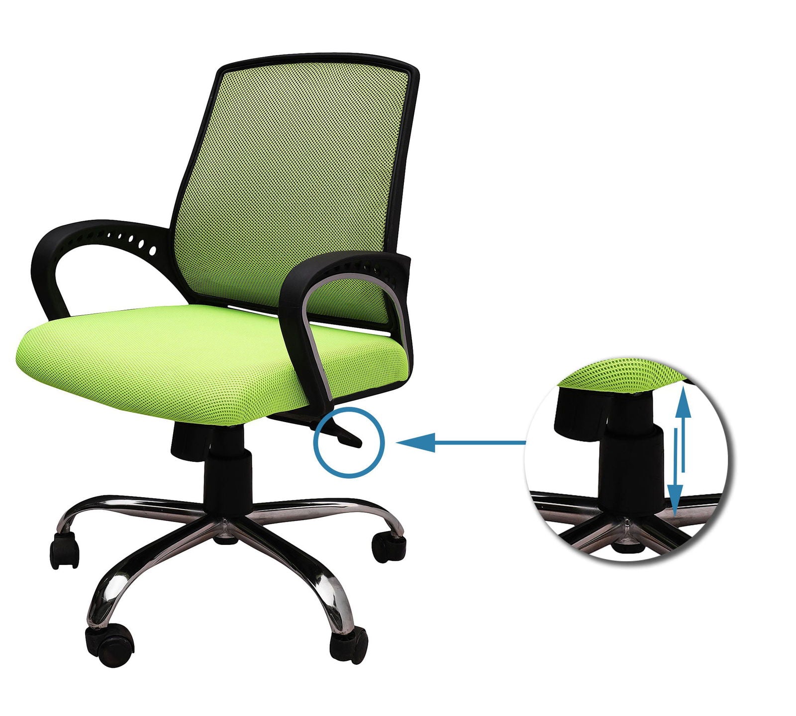 Medium Back Office Executive Mesh Chair with Height Adjustable Chrome Base -