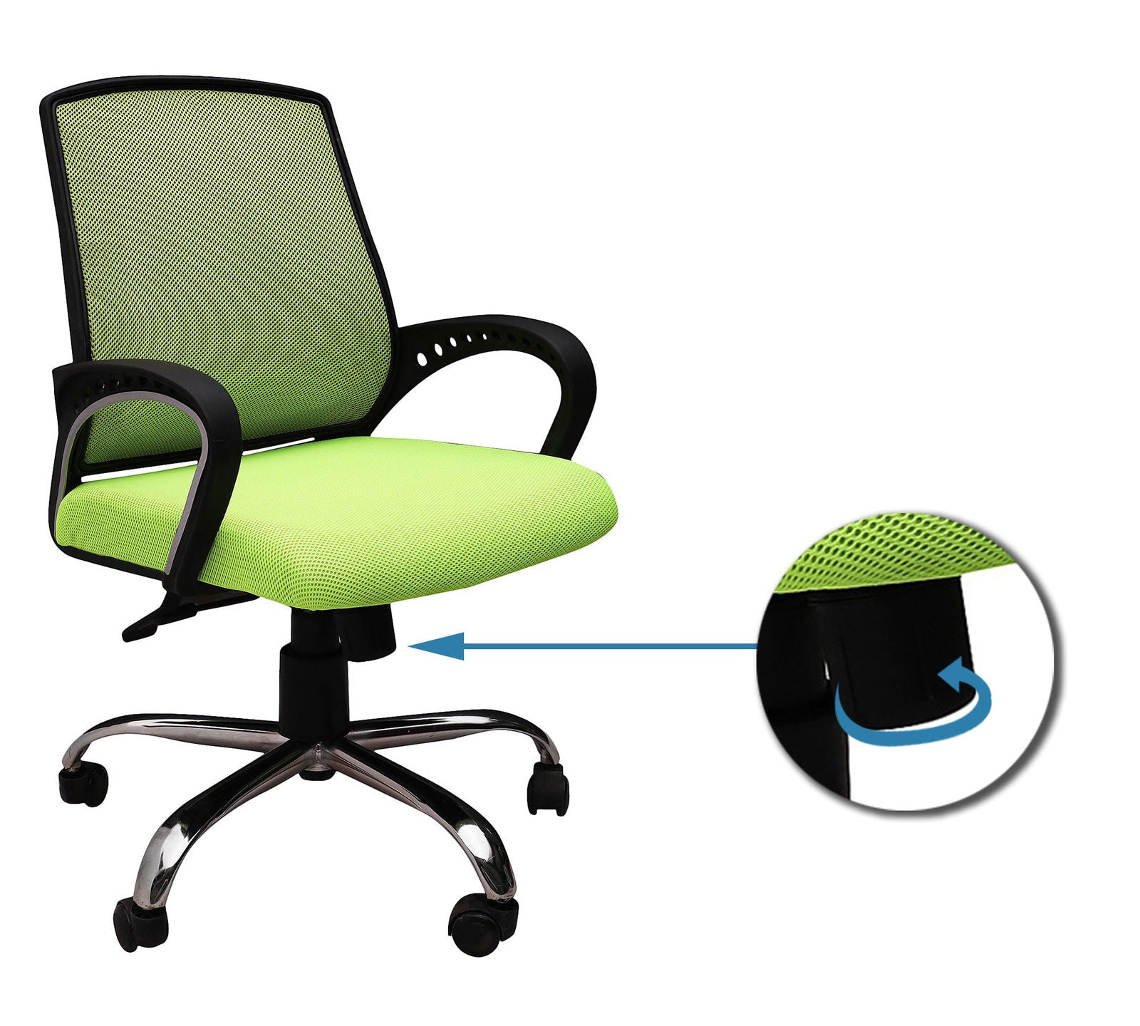 Medium Back Office Executive Mesh Chair with Height Adjustable Chrome Base -