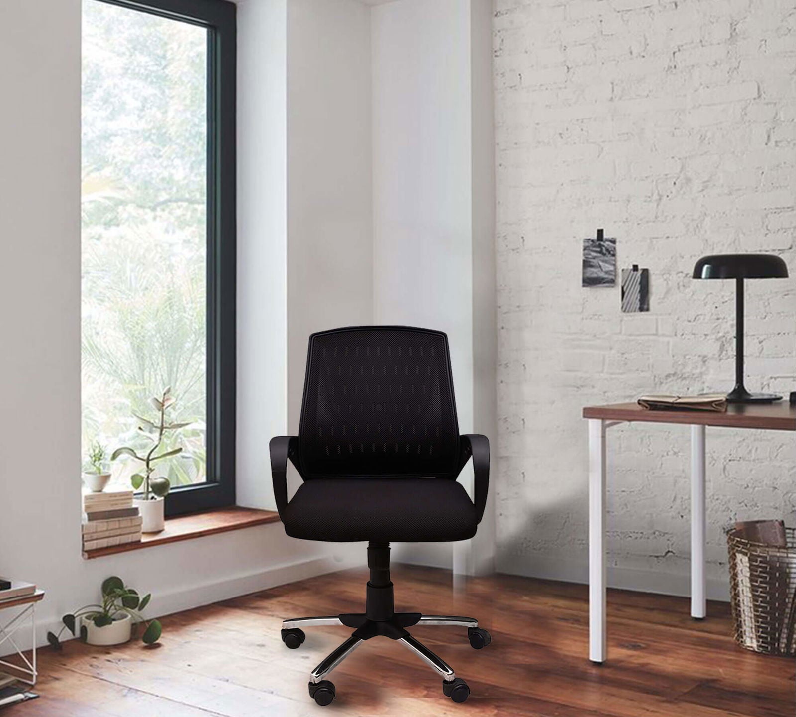 Medium Back Office Executive Mesh Chair with Height Adjustable Chrome Base -