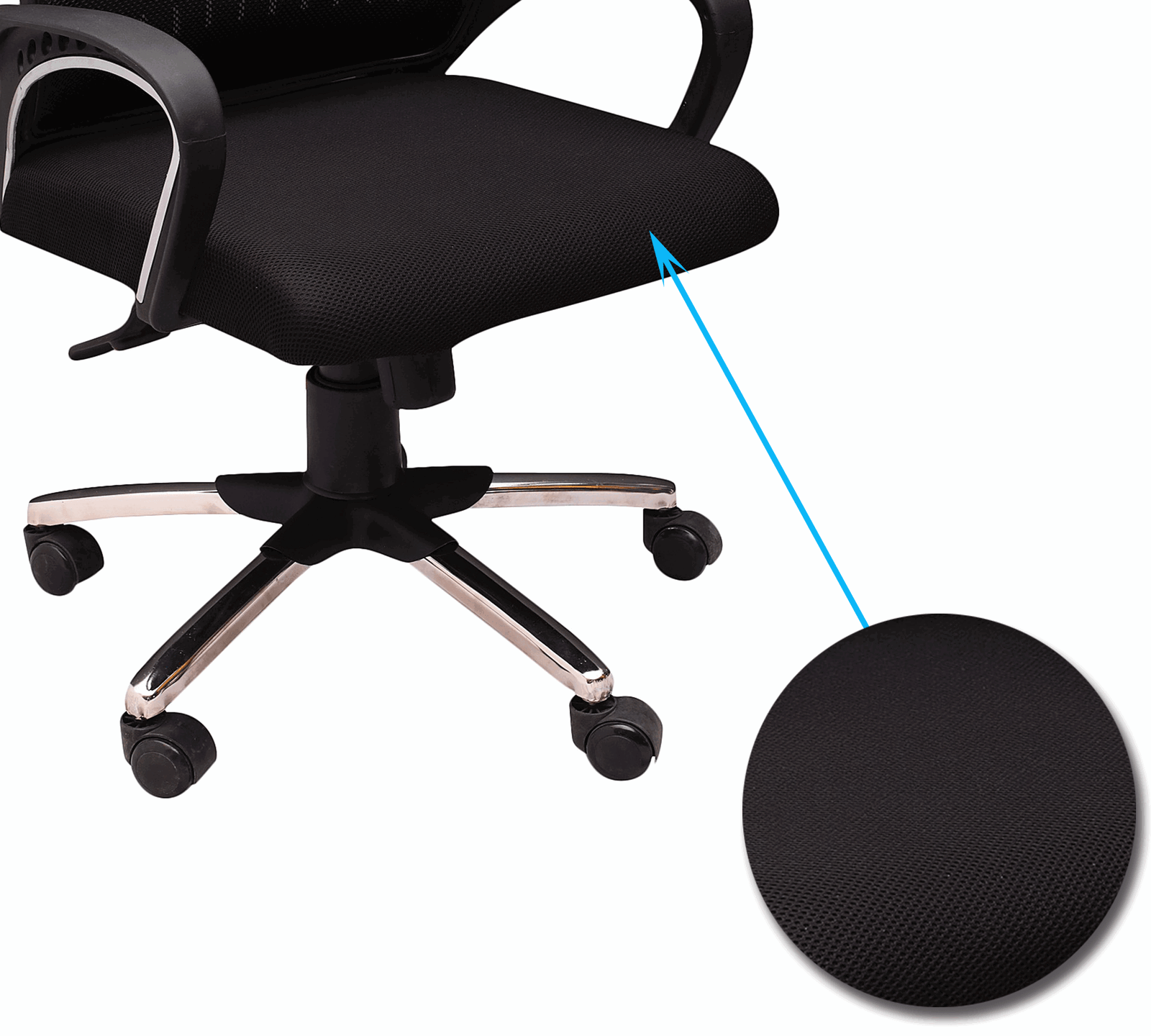 Medium Back Office Executive Mesh Chair with Height Adjustable Chrome Base -