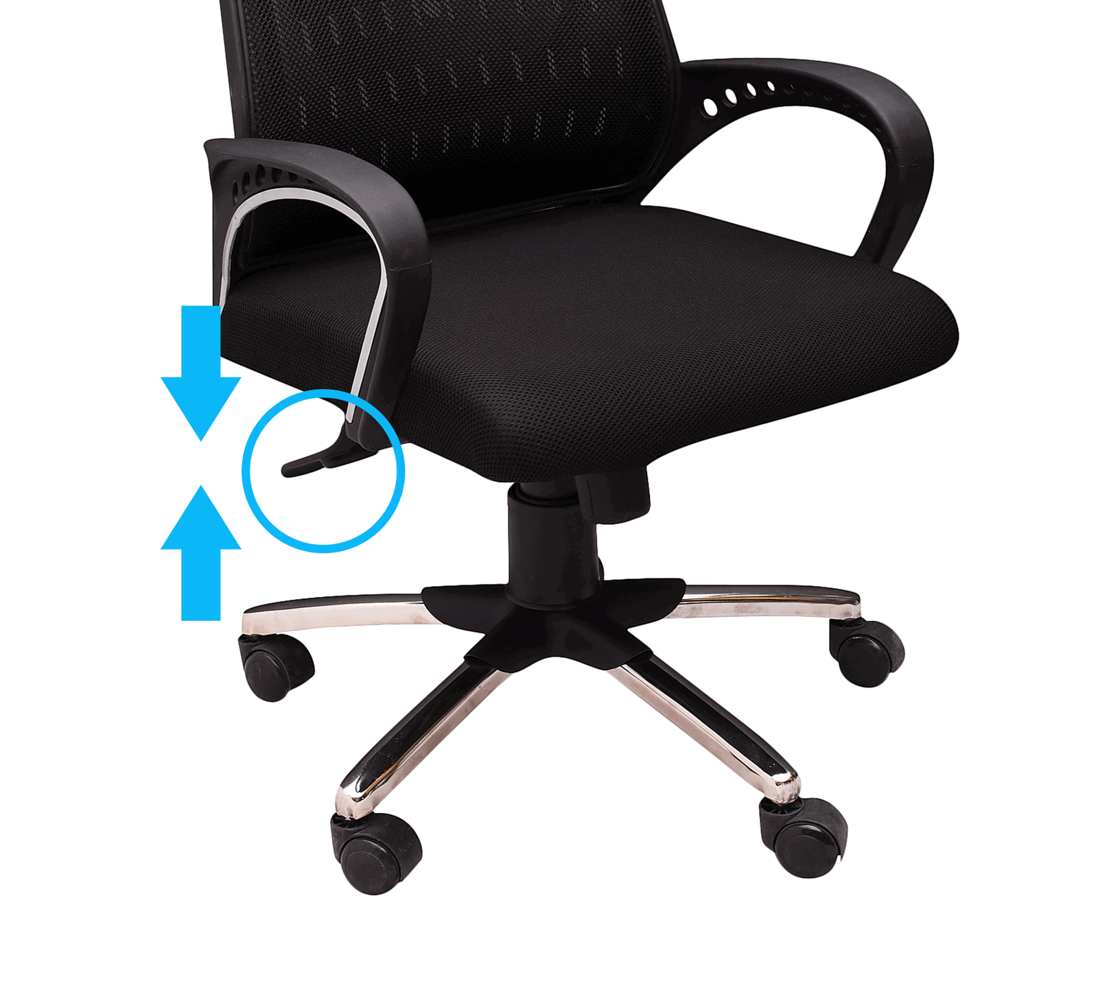 Medium Back Office Executive Mesh Chair with Height Adjustable Chrome Base -