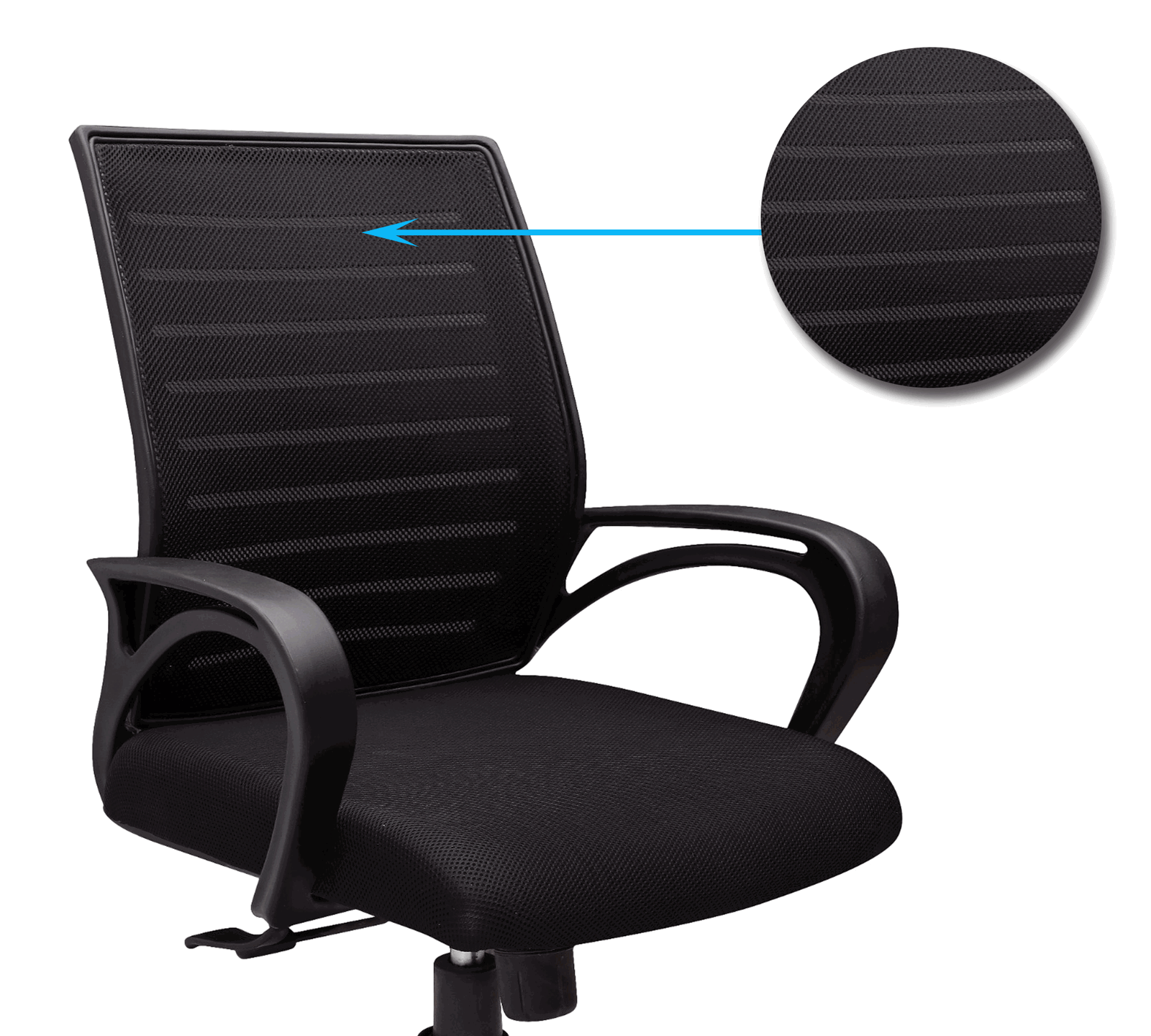 Medium Back Office Executive Mesh Chair with Height Adjustable Nylon Base -