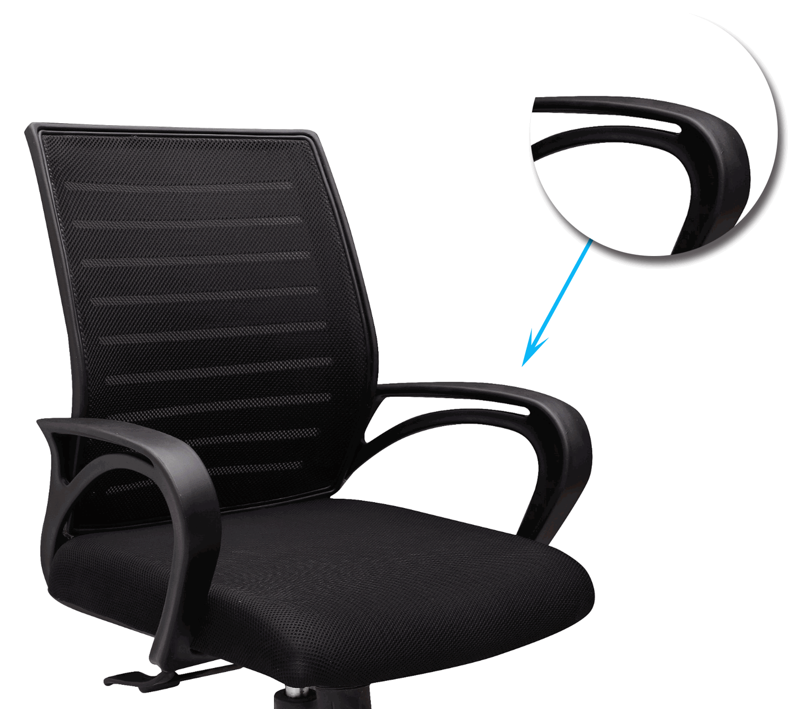 Medium Back Office Executive Mesh Chair with Height Adjustable Nylon Base -