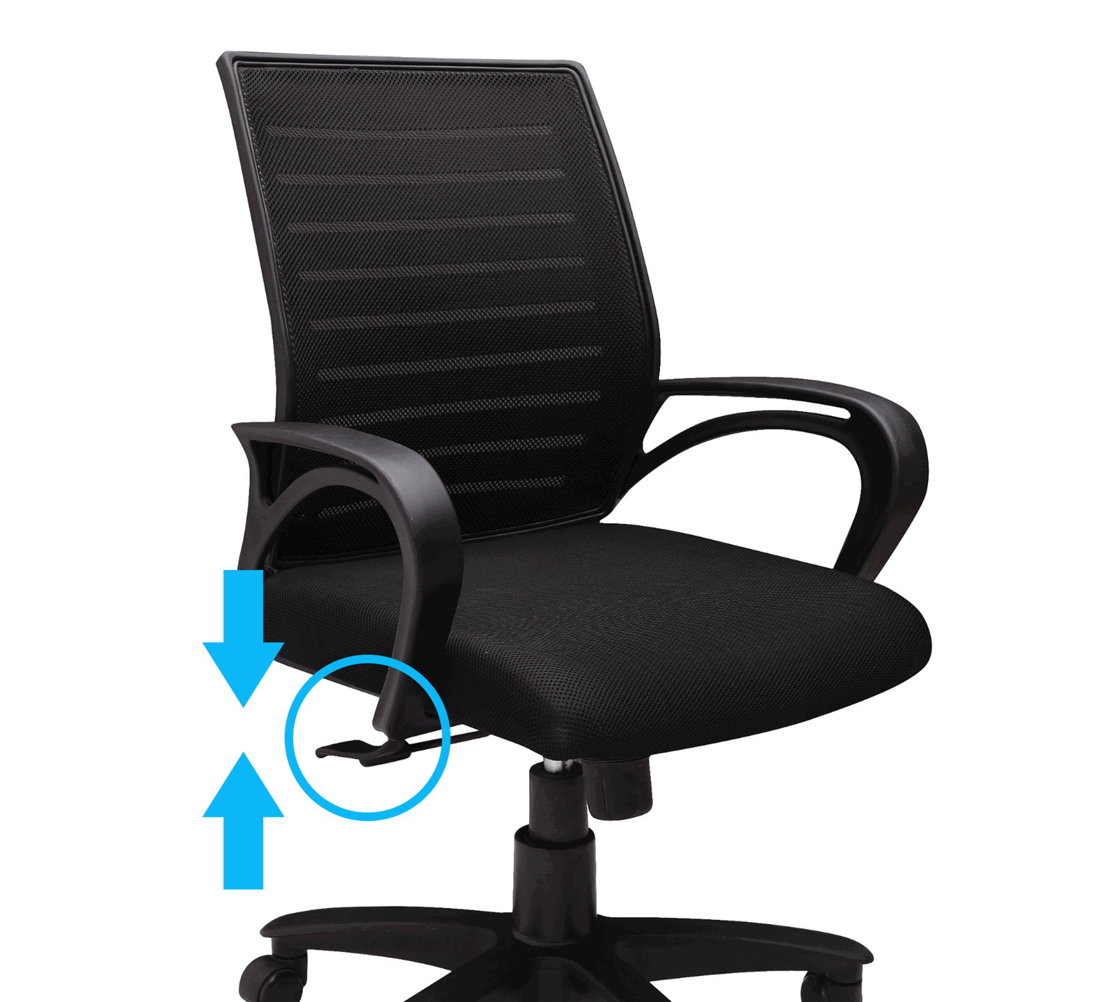 Medium Back Office Executive Mesh Chair with Height Adjustable Nylon Base -