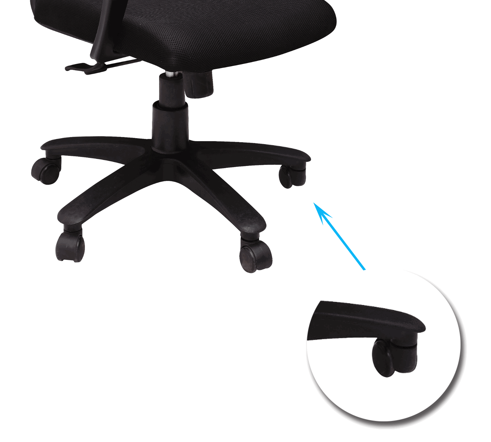 Medium Back Office Executive Mesh Chair with Height Adjustable Nylon Base -
