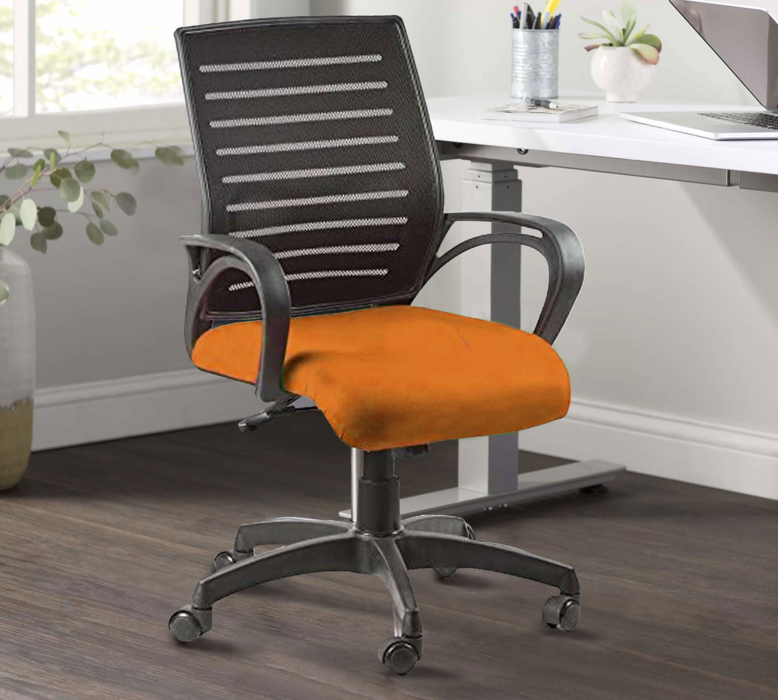 Medium Back Office Executive Mesh Chair with Height Adjustable Nylon Base -