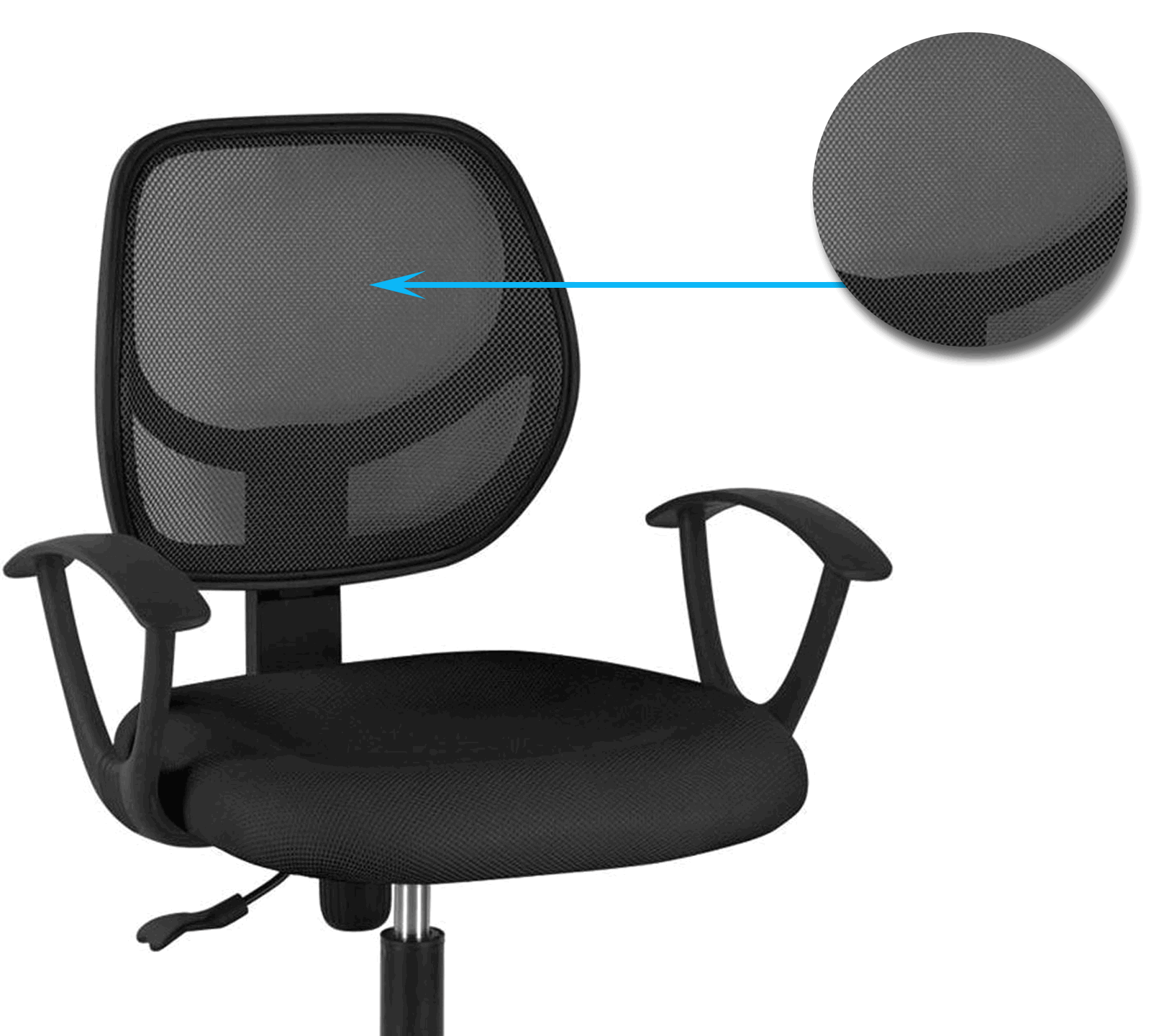 Medium Back Office Executive Mesh Chair with Height Adjustable Nylon Base -