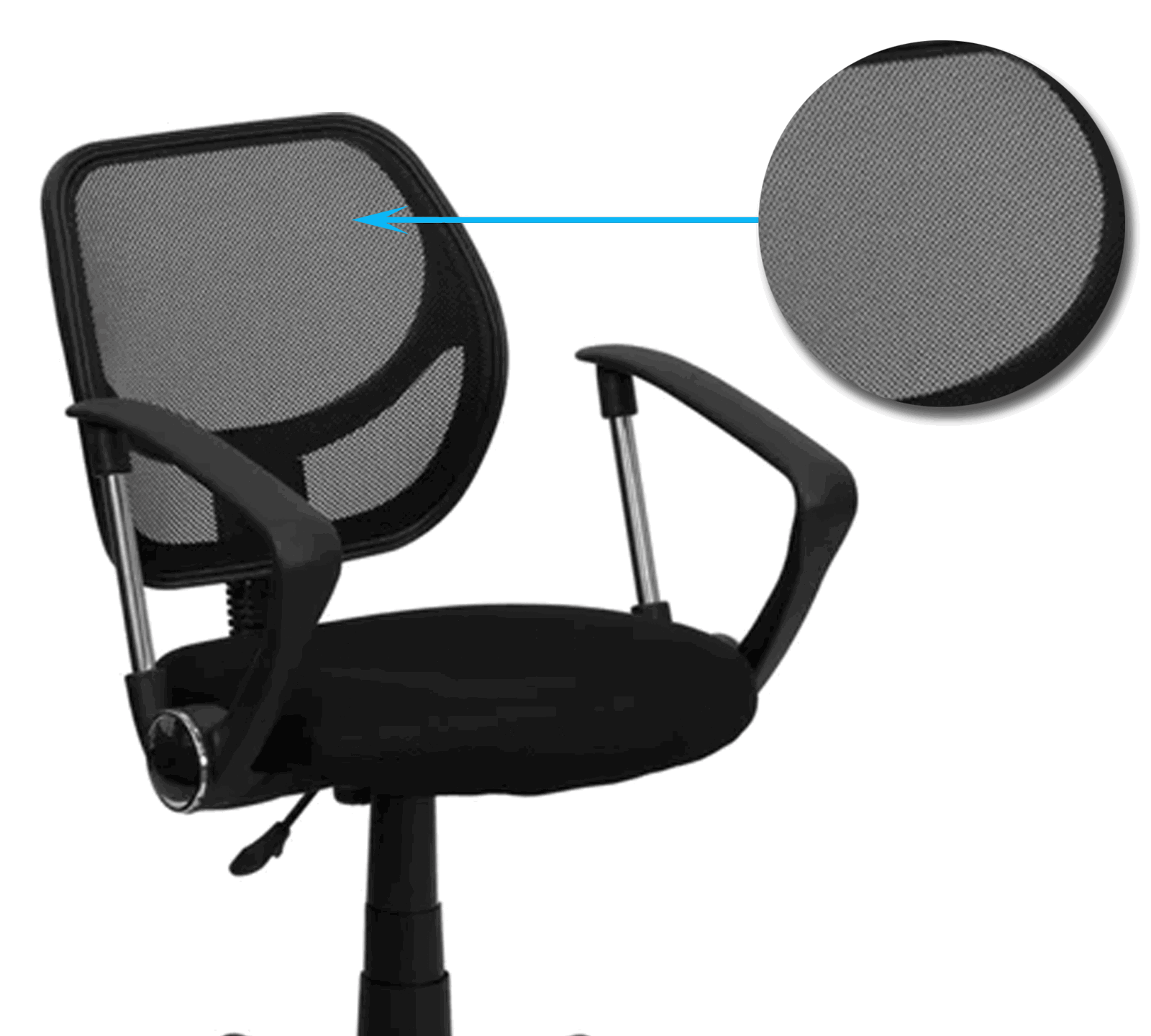 Medium Back Office Executive Mesh Chair with Nylon Wheels Base -