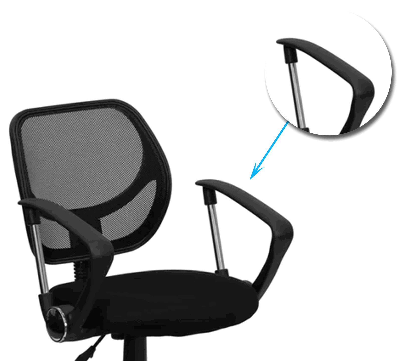 Medium Back Office Executive Mesh Chair with Nylon Wheels Base -