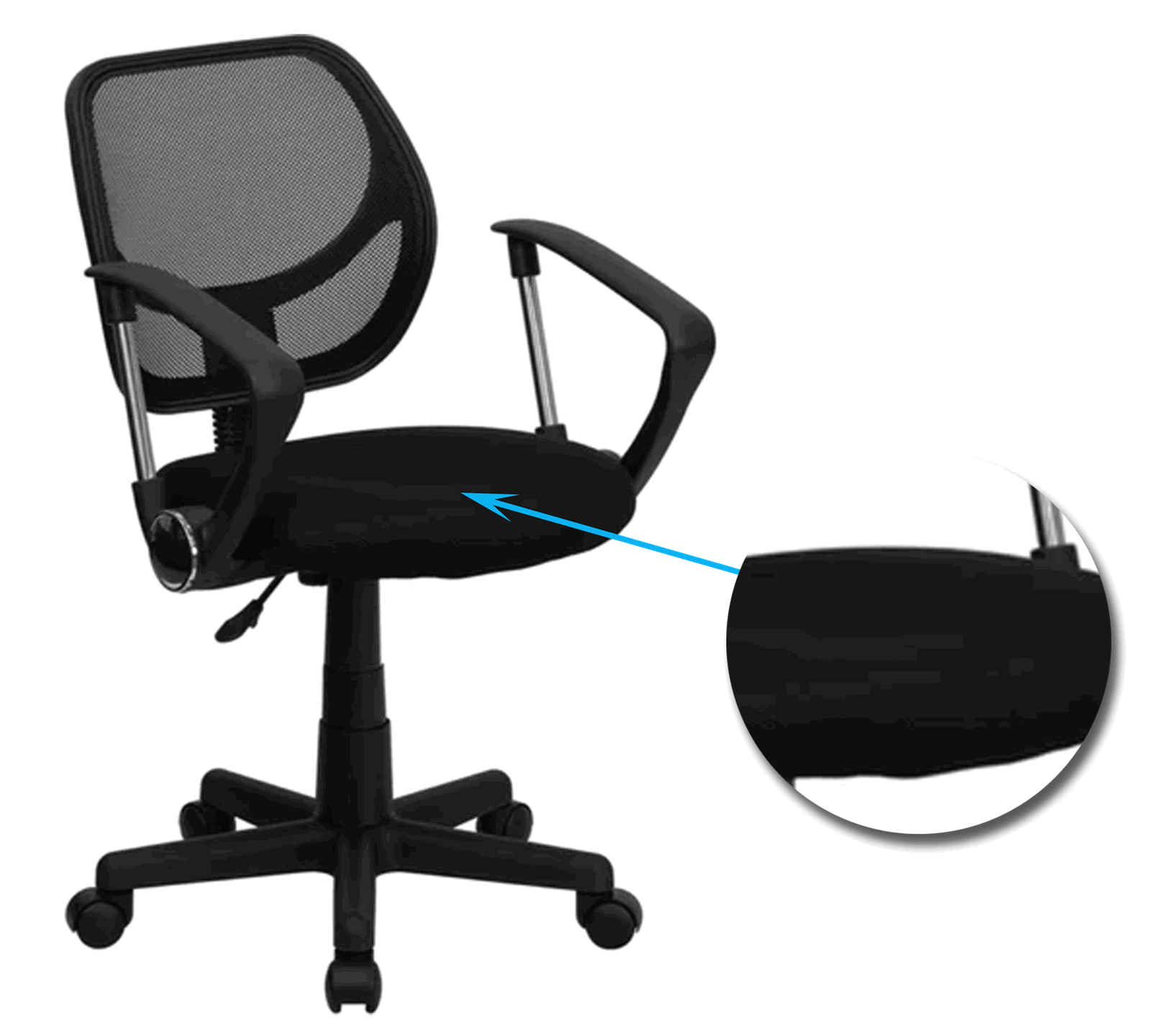 Medium Back Office Executive Mesh Chair with Nylon Wheels Base -