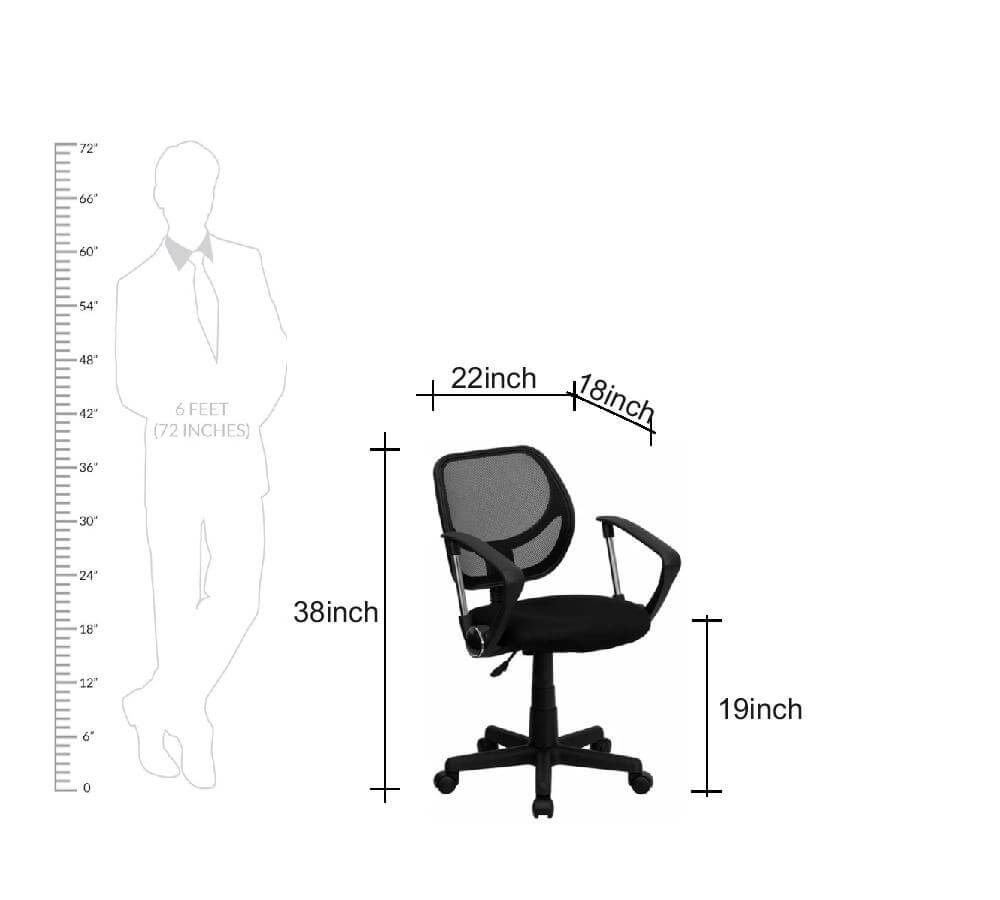 Medium Back Office Executive Mesh Chair with Nylon Wheels Base -