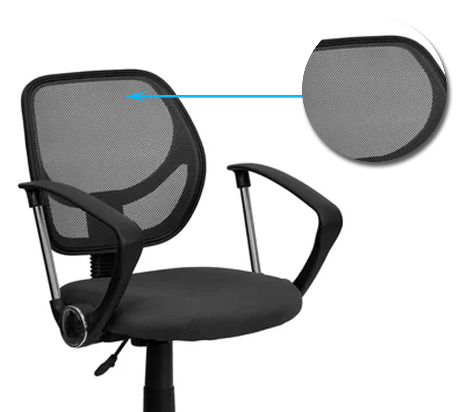 Medium Back Office Executive Mesh Chair with Nylon Wheels Base -
