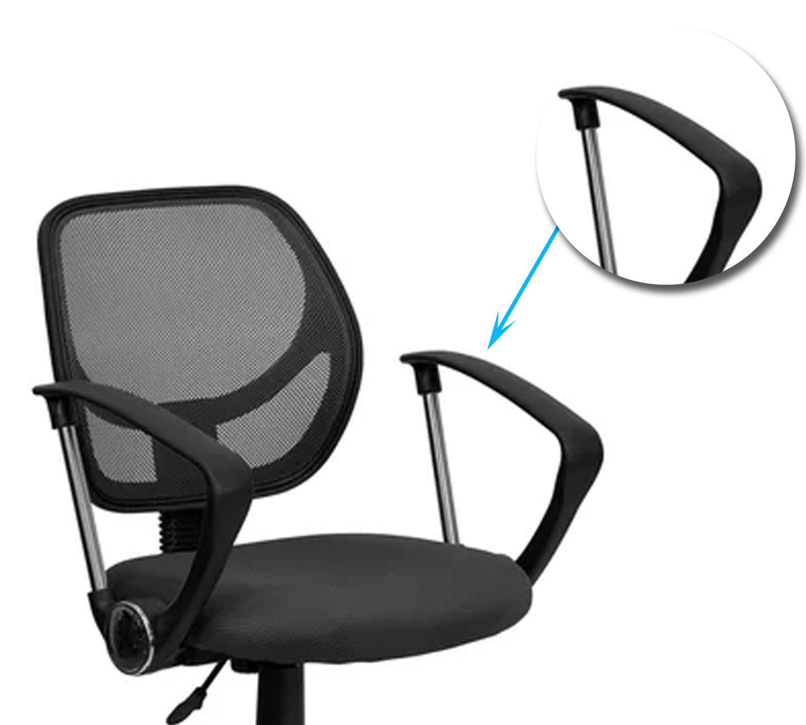 Medium Back Office Executive Mesh Chair with Nylon Wheels Base -