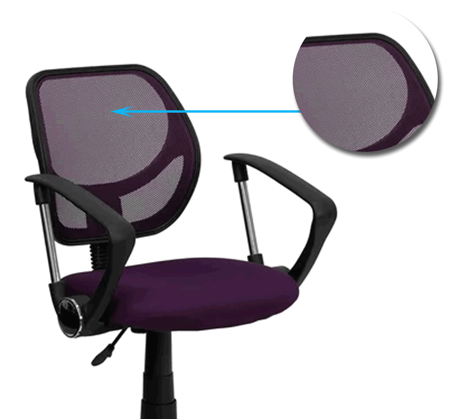 Medium Back Office Executive Mesh Chair with Nylon Wheels Base -