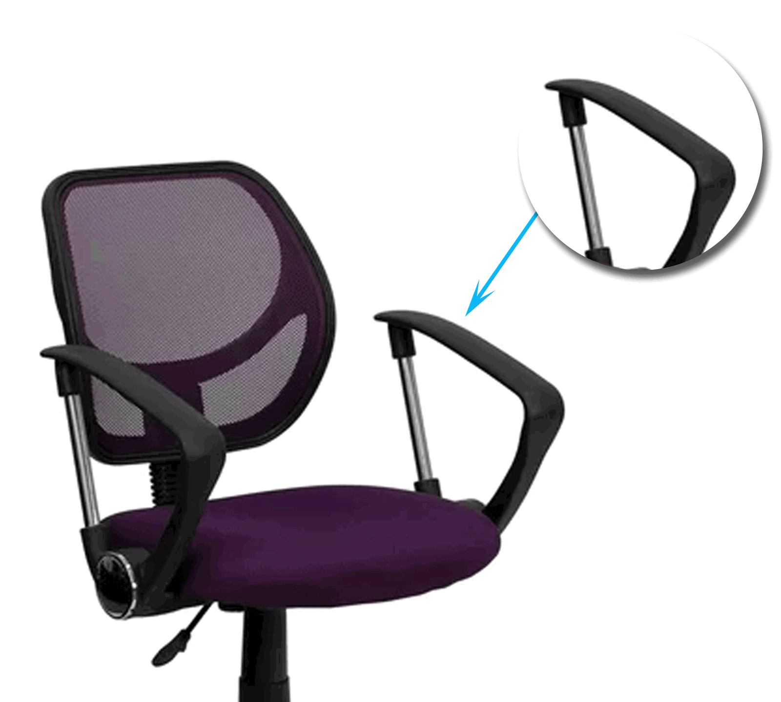 Medium Back Office Executive Mesh Chair with Nylon Wheels Base -