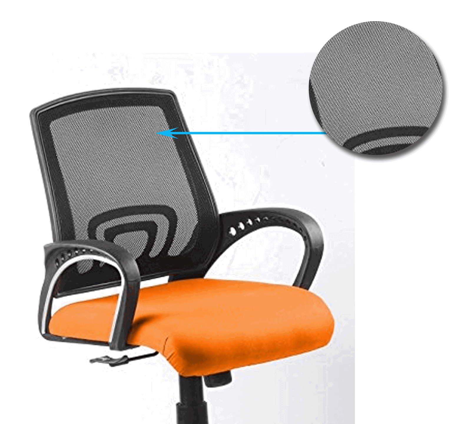 Medium Back Office Executive Mesh Chair with Nylon Wheels Base -