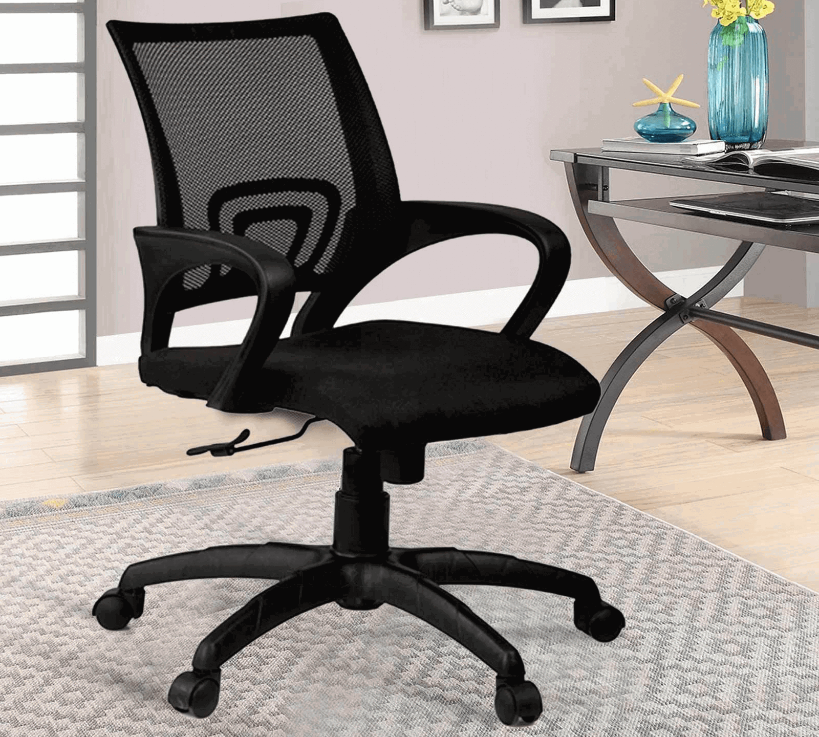 Medium Back Office Executive Mesh Chair with Nylon Wheels Base -