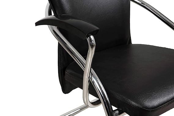 Medium Back Visitor Chair Seat & Back Leatherette with Chrome Base -