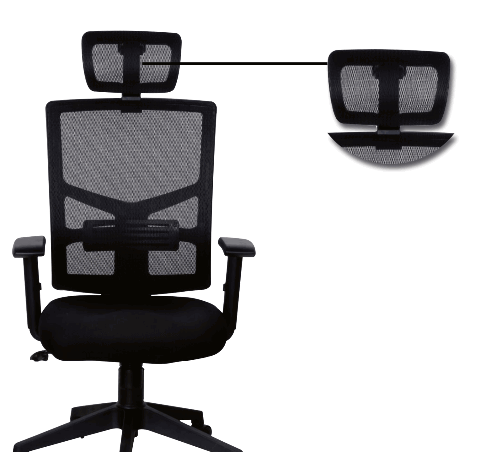 Mesh Office Chair with Height Adjustable Nylon Wheels Base -