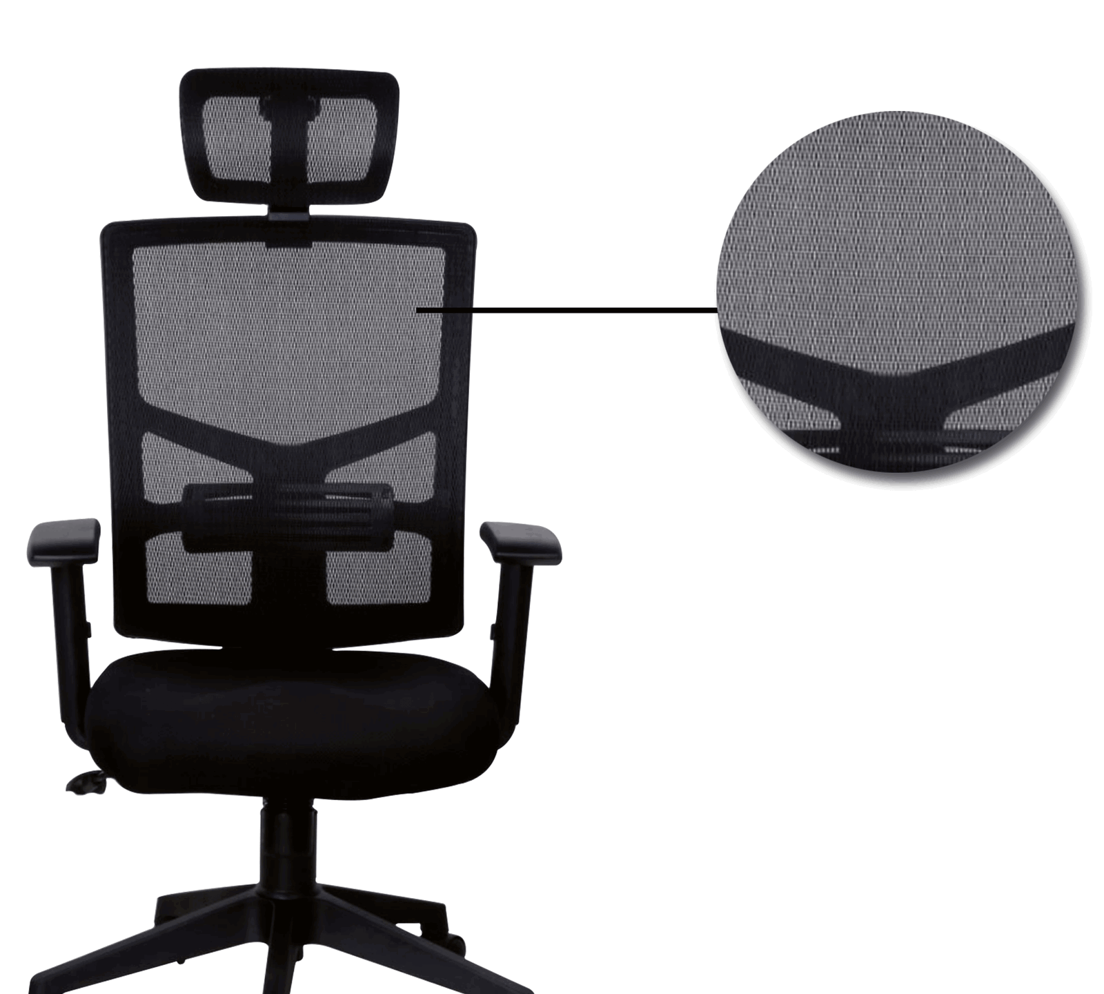 Mesh Office Chair with Height Adjustable Nylon Wheels Base -