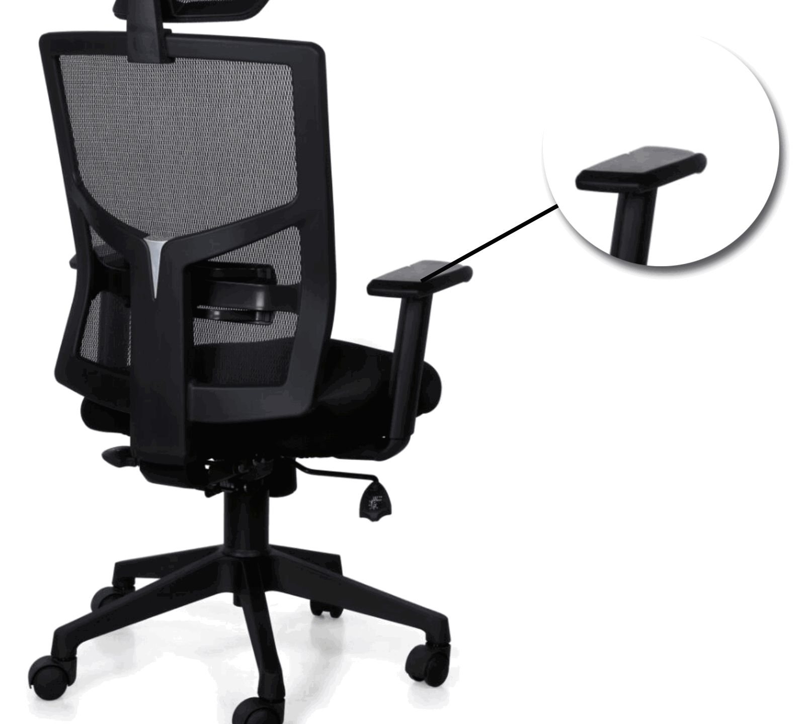Mesh Office Chair with Height Adjustable Nylon Wheels Base -