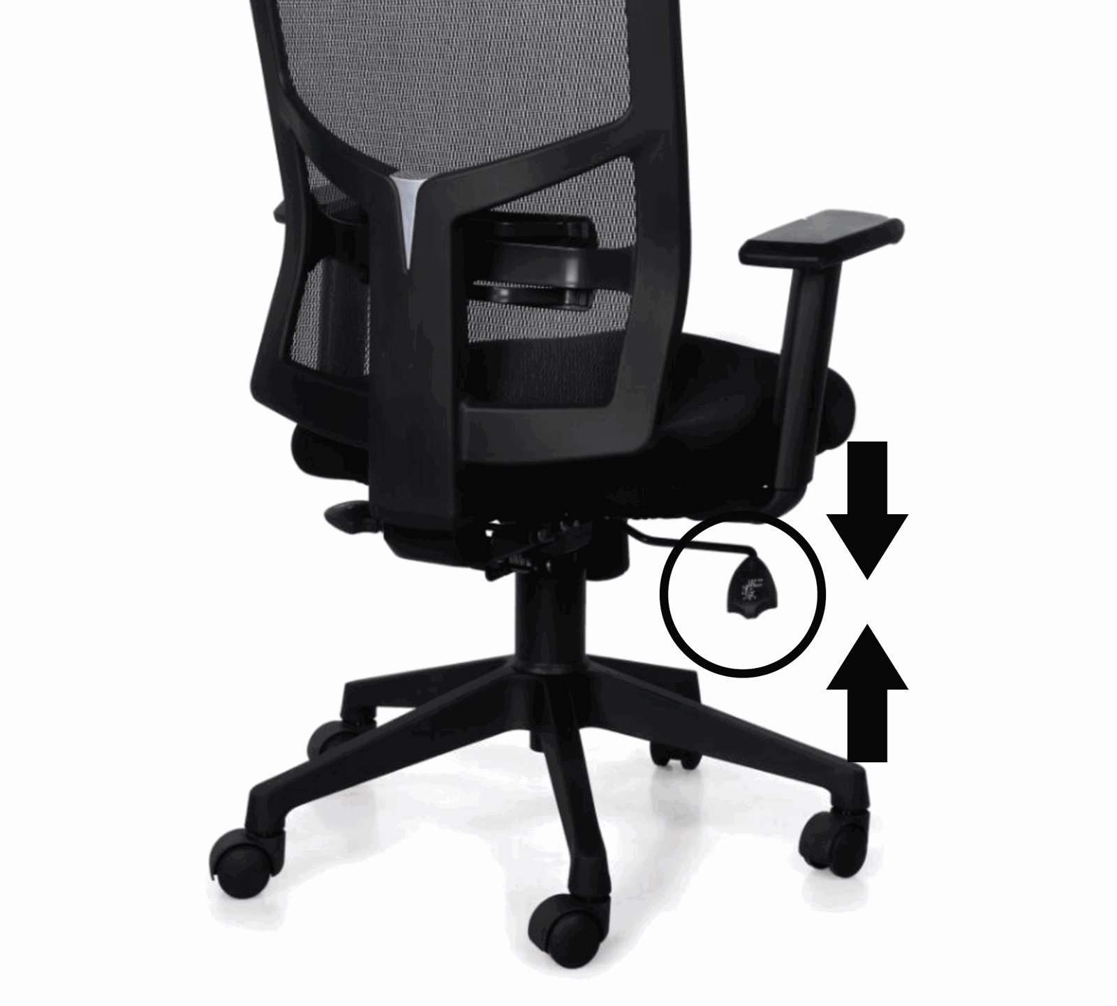 Mesh Office Chair with Height Adjustable Nylon Wheels Base -
