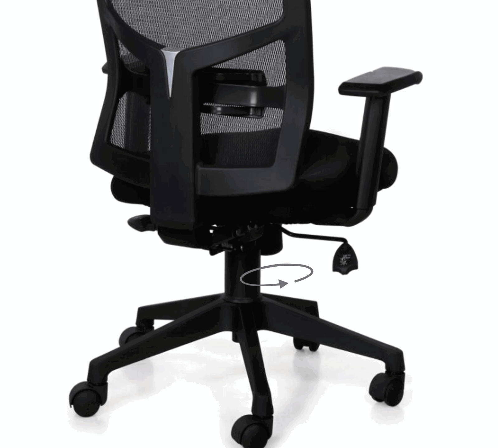 Mesh Office Chair with Height Adjustable Nylon Wheels Base -
