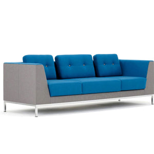 3 Seater Sofa For Office Furniture in Velvet Upholstery with Plywood Frame And Metal Legs Base