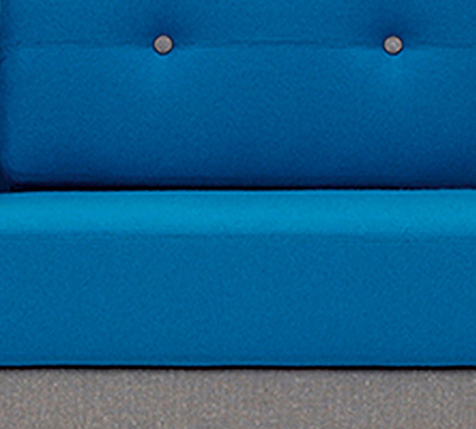 Metal Chrome Base Cushioned Fabric Sofa -
