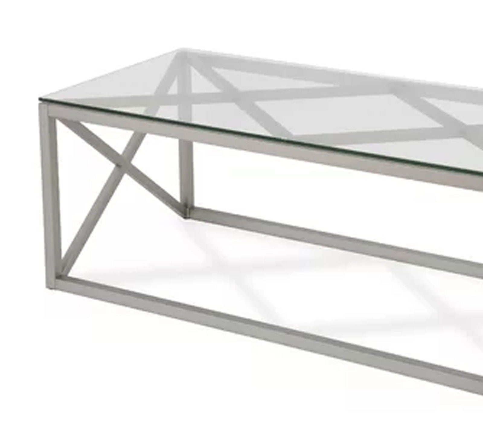 Metal Chrome Base Glass Center Table -