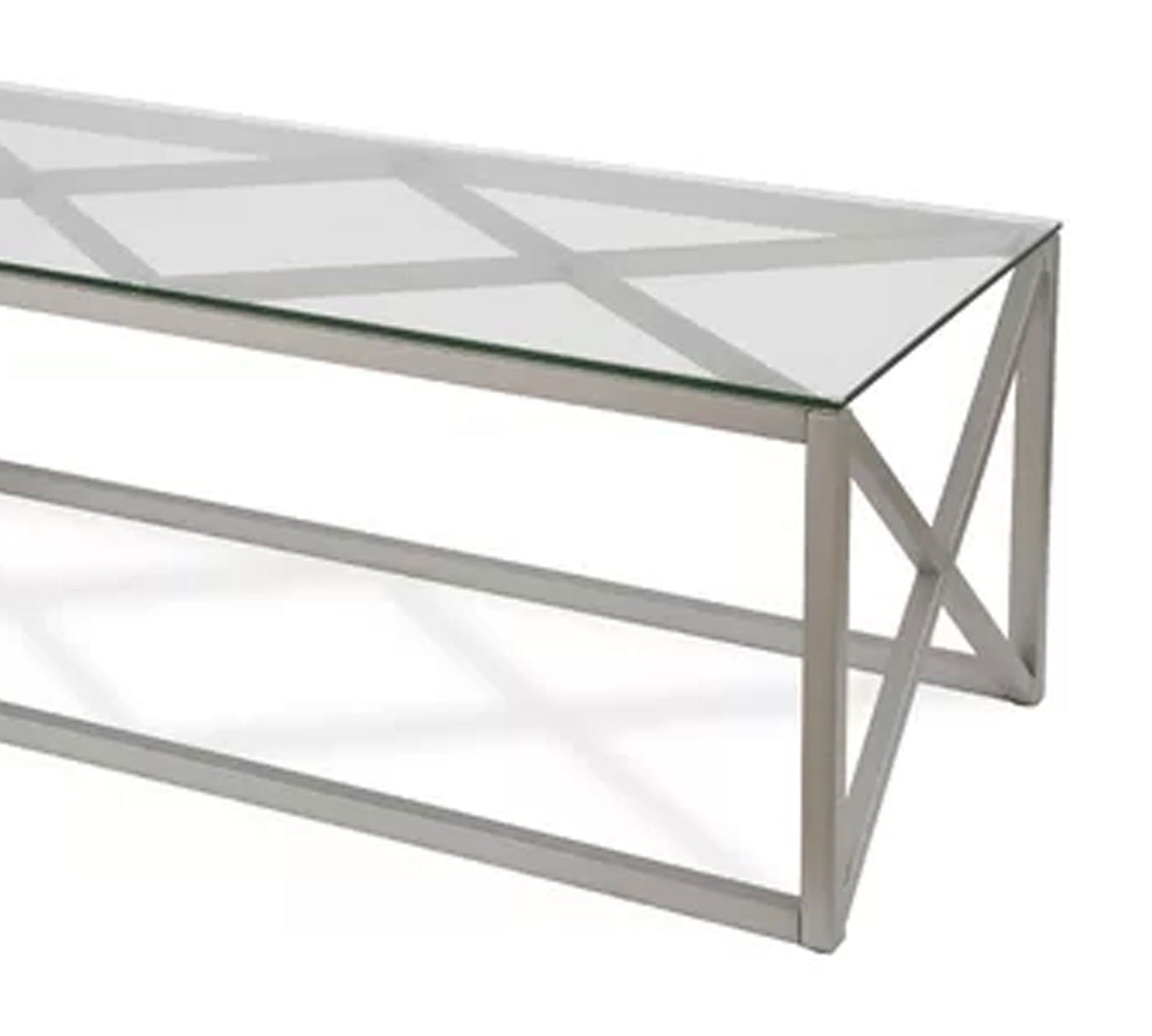 Metal Chrome Base Glass Center Table -