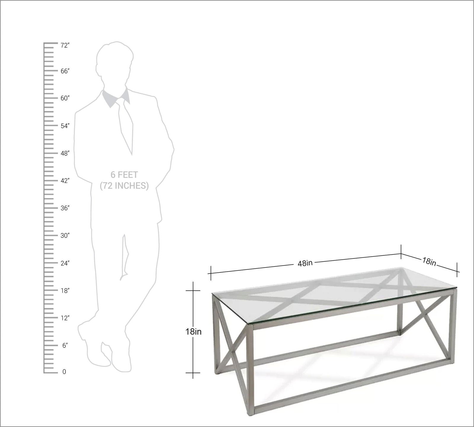 Metal Chrome Base Glass Center Table -