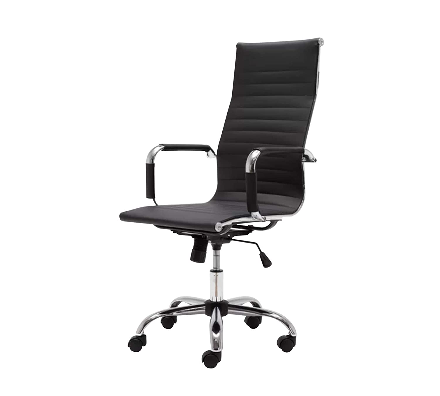 Metal Chrome Base High Back Office Executive Sleek Leatherette Chair -
